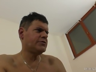 Auburn topless nympho Christina Shine tries to cause dude's erection
