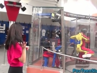 Pov amateur sucking in arcade