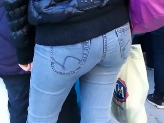 nice jeans ass in public goes shopping