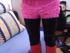 red boots leggings