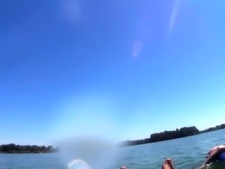 Naughty amateur wife sucks and strokes a cock under the sun