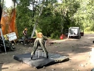 Bodacious Russian stripper shows off her sexy body in public