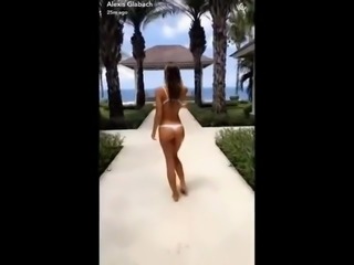 Alexis Ren nipple slip and thong bikini video clips