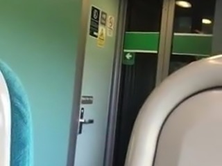 Flashing on a uk train him and her