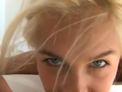 Mesmerizing blonde teen sensually touches herself on webcam