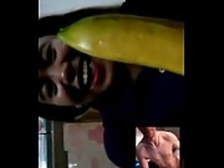 video chat sucks on banana