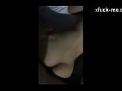 Little teen girlfriend gets on her knees to suck a huge dick