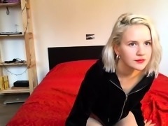 Hot blonde teen deepthroats a cock and takes it doggystyle