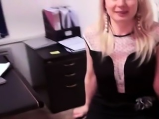 Fucking my hot blonde secretary in the office