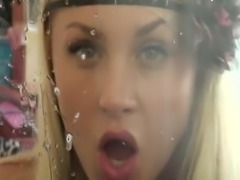 Horny Blonde Tongue Spit Tease