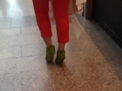 Sexy ass in red trousers