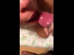 Amateur POV, sperm mouthful and cum swallow