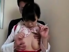Ravishing Japanese teen doll Sara Seori fingering her hairy