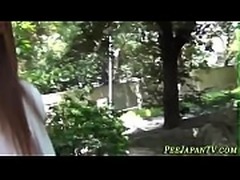 Bizarre asian slut peeing in public