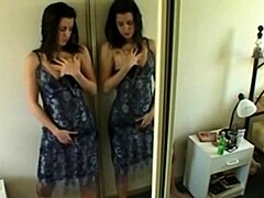Vanessa masturbates standing in front of mirror homevideo