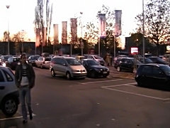 German girls fuck at parking