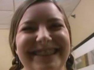 Chubby teen in braces gets fucked