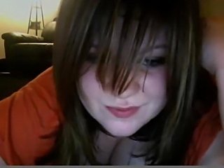 Fat teen with big boobs masturbating on cam