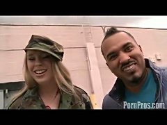 Hot Air Force recruiter Anna Stevens gets fuck by 14 inch cock!