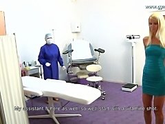 Girl gets injection before gyno exam