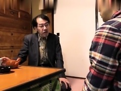 Nerdy Japanese teen gets pounded rough by a horny old man