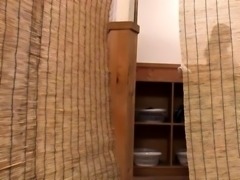 Buxom Asian girl takes on three cocks in a public bath house