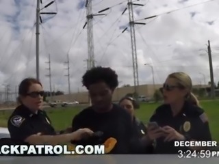 BLACK PATROL - Suspect With Attitude Fucking Da Police Outdoors On A Roof