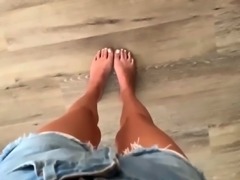 Provocative babe showing off fabulous feet compilation