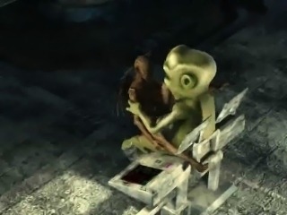 3D cartoon alien babe getting her pussy licked and fucked
