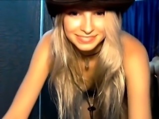 Cute teen blonde dance and stip on webcam