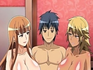 Hentai babes gets fucked by guy in threesome