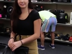 Horny Student gets what she wants inside the pawnshop