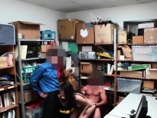 Petite teen shoplifter got caught and double fucked